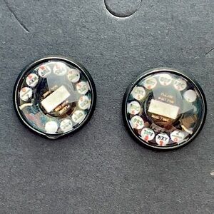 📞 Vintage telephone dial black Stud Earrings phone